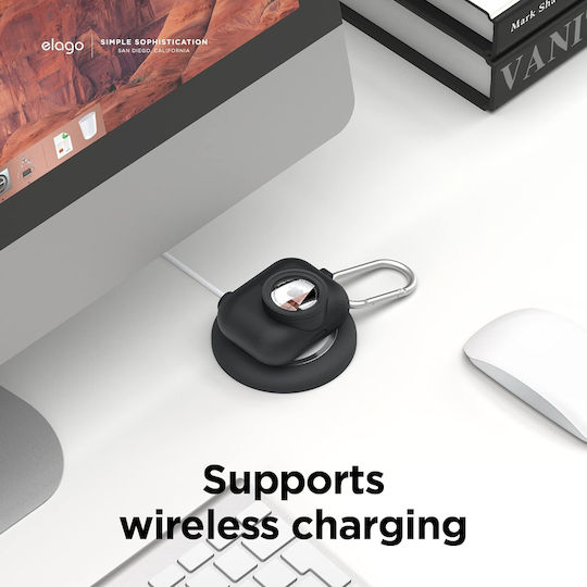 Elago AT Snapshot Silicone Case with Keychain Black for Apple AirPods Pro