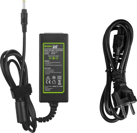 Green Cell Laptop Charger 40W 19V 2.1A for HP with Detachable Power Cable