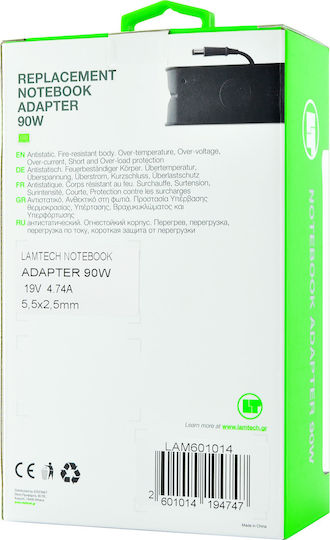 Lamtech Φορτιστής Laptop 90W 19V 4.74A για Asus χωρίς Καλώδιο Τροφοδοσίας