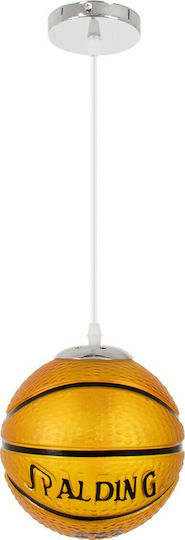 GloboStar Spalding Nba Einfaches Licht Kinderdeckenleuchte Deckenleuchte mit Fassung E27 Orange 18x18cm