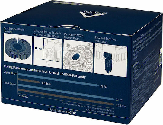 Arctic Alpine 12 LP Ψύκτρα Επεξεργαστή Low Profile για Socket 115x/1200 Λευκή