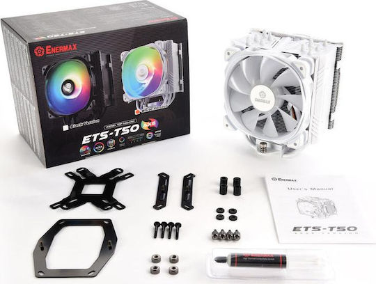 Enermax ETS-T50A-W-ARGB CPU Cooling Fan with ARGB for AM4/AM5/1200/115x Socket White