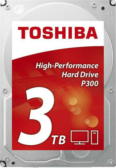 Toshiba P300 3TB HDD Σκληρός Δίσκος 3.5" SATA III 7200rpm με 64MB Cache για Desktop HDWD130EZSTA