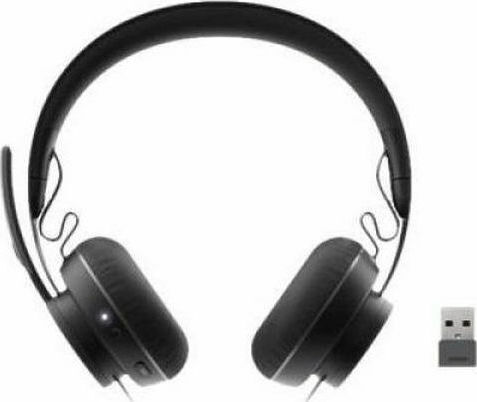 Logitech MSFT Zone Ασύρματα On Ear Multimedia Ακουστικά με μικροφωνο και σύνδεση Bluetooth / USB