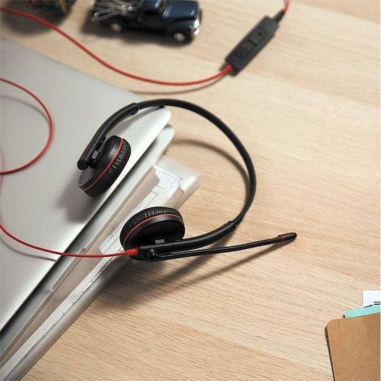 Plantronics Blackwire C3220 На ушите Мултимедийни слушалки с микрофон и връзка USB-A в Черен цвят