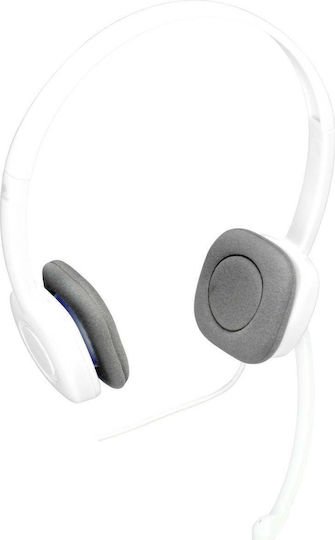 Logitech H150 Auf dem Ohr Multimedia-Headsets mit Mikrofon und Verbindung 3,5 mm Klinke in Weiß Farbe