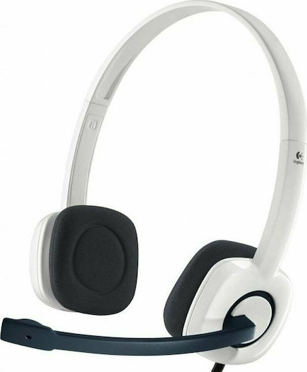 Logitech H150 Auf dem Ohr Multimedia-Headsets mit Mikrofon und Verbindung 3,5 mm Klinke in Weiß Farbe