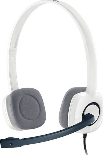 Logitech H150 Auf dem Ohr Multimedia-Headsets mit Mikrofon und Verbindung 3,5 mm Klinke in Weiß Farbe
