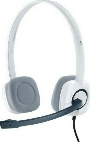 Logitech H150 Auf dem Ohr Multimedia-Headsets mit Mikrofon und Verbindung 3,5 mm Klinke in Weiß Farbe