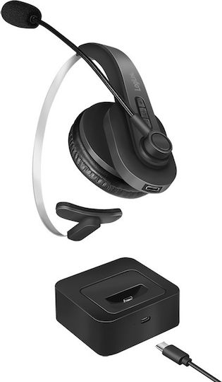 LogiLink BT0059 Drahtlos Auf dem Ohr Multimedia-Headsets mit Mikrofon und Verbindung Bluetooth in Schwarz Farbe