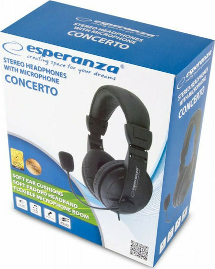 Esperanza EH103 Over Ear Multimedia Ακουστικά με μικροφωνο και σύνδεση 3.5mm Jack