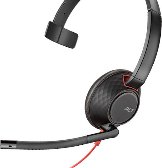 Poly Blackwire C5210 Monaural Over Ear Multimedia Ακουστικά με μικροφωνο και σύνδεση USB-A / 3.5mm Jack