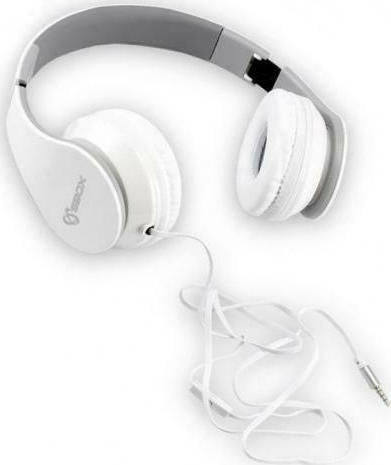 Sbox HS-501 Auf dem Ohr Multimedia-Headsets mit Mikrofon und Verbindung 3,5 mm Klinke in Weiß Farbe