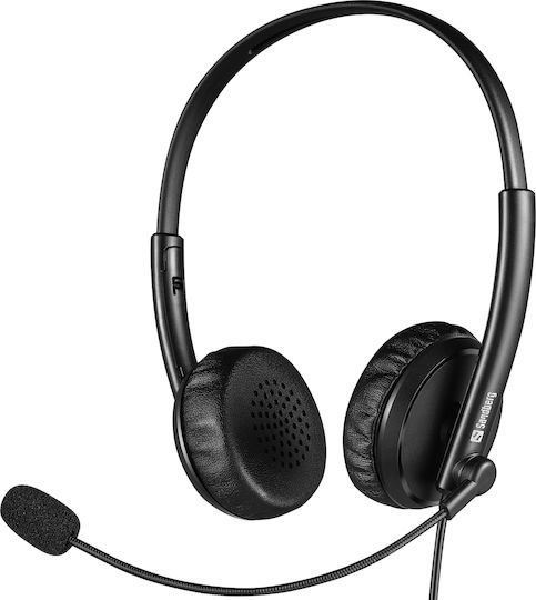 Sandberg 2in1 Office Headset Jack + USB On Ear Multimedia Ακουστικά με μικροφωνο και σύνδεση 3.5mm Jack / USB-A
