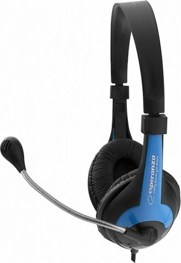 Esperanza EH158 On Ear Multimedia Ακουστικά με μικροφωνο και σύνδεση 3.5mm Jack σε Μπλε χρώμα