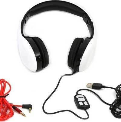 Platinet Freestyle Auf dem Ohr Multimedia-Headsets mit Mikrofon und Verbindung USB-A in Weiß Farbe