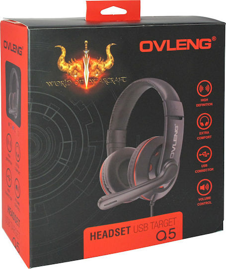 Ovleng OV-Q5 On Ear Multimedia Ακουστικά με μικροφωνο και σύνδεση USB-A