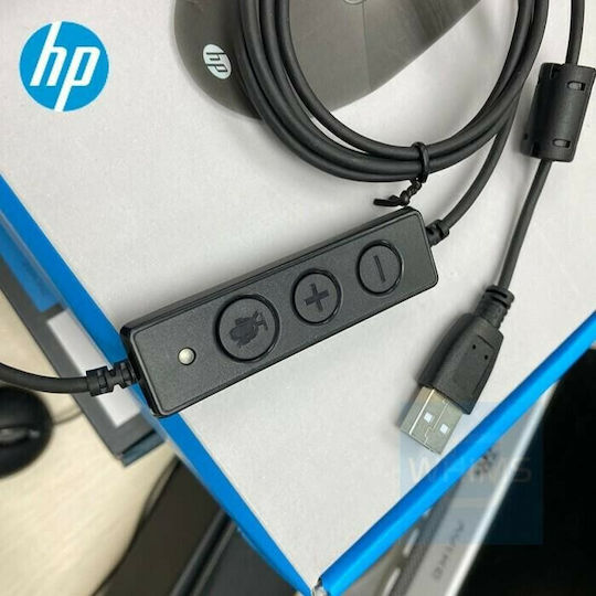HP DHE-8000 On Ear Căști Multimedia cu microfon și conexiune USB-A în culoarea Albastru