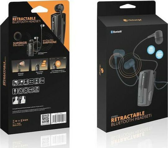 iXchange UA-28 In-ear Bluetooth Handsfree Ακουστικό Πέτου Μαύρο