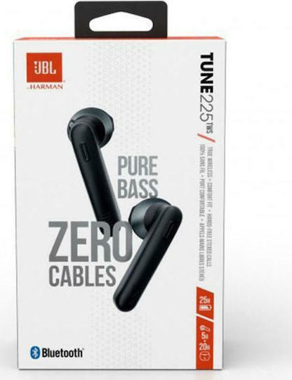 JBL Tune 225TWS Earbud Bluetooth Handsfree Ακουστικά με Θήκη Φόρτισης Ghost Black