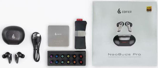 Edifier Neobuds Pro Bluetooth Handsfree Ακουστικά με Αντοχή στον Ιδρώτα και Θήκη Φόρτισης Μαύρα