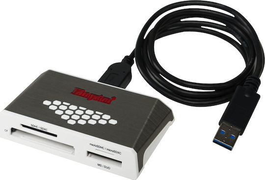 Kingston Cititor de carduri USB 3.0 pentru /S/D/ /m/i/c/r/o/S/D/ / /C/o/m/p/a/c/t/F/l/a/s/h/ / / Gri