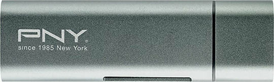 PNY Card Reader Type-C για SD/microSD Ασημί