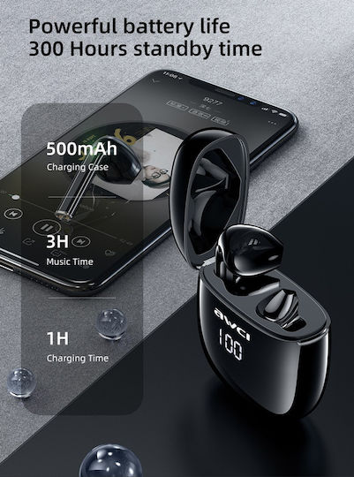 Awei T28P In-Ear Bluetooth-Freisprecheinrichtung Kopfhörer mit Schweißresistenz und Ladeetui Schwarz