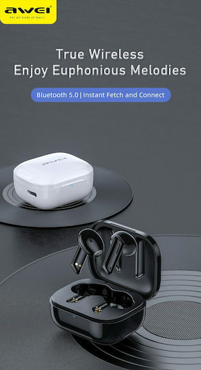 Awei T36 Ohrstöpsel Bluetooth-Freisprecheinrichtung Kopfhörer mit Schweißresistenz und Ladeetui Schwarz