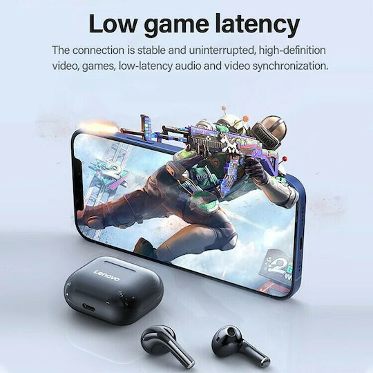 Lenovo LivePods LP40 Earbud Bluetooth хендсфри Слушалки с Устойчивост на Пот и Кутийка за Зареждане Бял