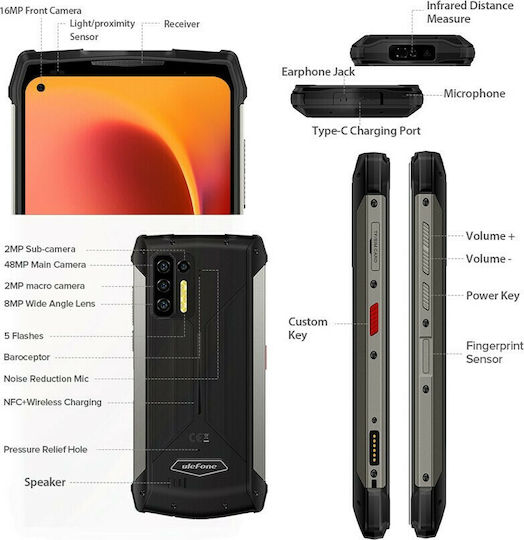 Ulefone Power Armor 13 Dual SIM (8/256GB) Smartphone Rezistent Negru