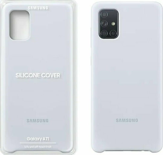 Samsung Soft Touch Cover Back Cover Silicon Argintiu (Galaxy A71)