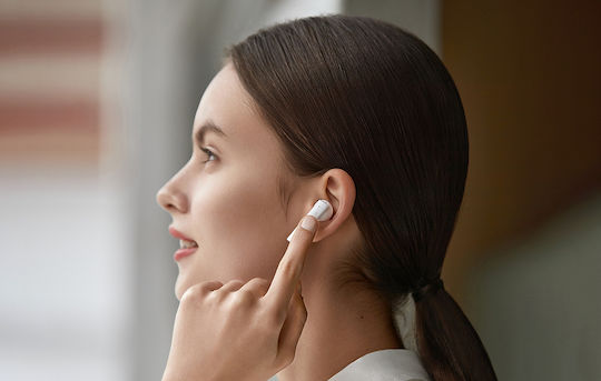 Haylou MoriPods Earbud Bluetooth Handsfree Ακουστικά με Θήκη Φόρτισης Ροζ