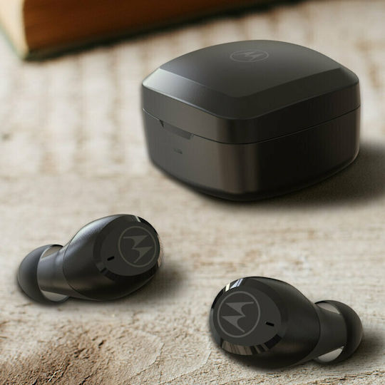 Motorola Vervebuds 100 Bluetooth Handsfree Ακουστικά με Αντοχή στον Ιδρώτα και Θήκη Φόρτισης Μαύρα
