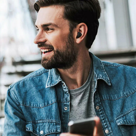 Motorola Vervebuds 100 Bluetooth Handsfree Ακουστικά με Αντοχή στον Ιδρώτα και Θήκη Φόρτισης Μαύρα
