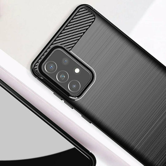 Hurtel Carbon Задна корица Силикон Черен (Galaxy A52 / A52s)