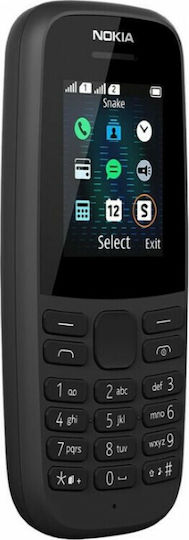 Nokia 105 (2019) Dual SIM Mobile with Buttons (English Menu) Black