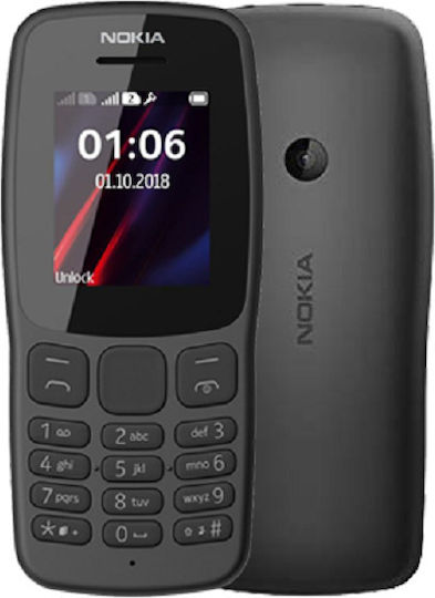 Nokia 110 (2019) Dual SIM Κινητό με Κουμπιά (Ελληνικό Μενού) Μαύρο