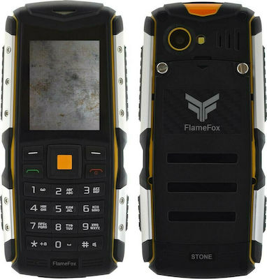 FlameFox Stone Dual SIM Ανθεκτικό Κινητό με Κουμπιά Stone Black/Yellow