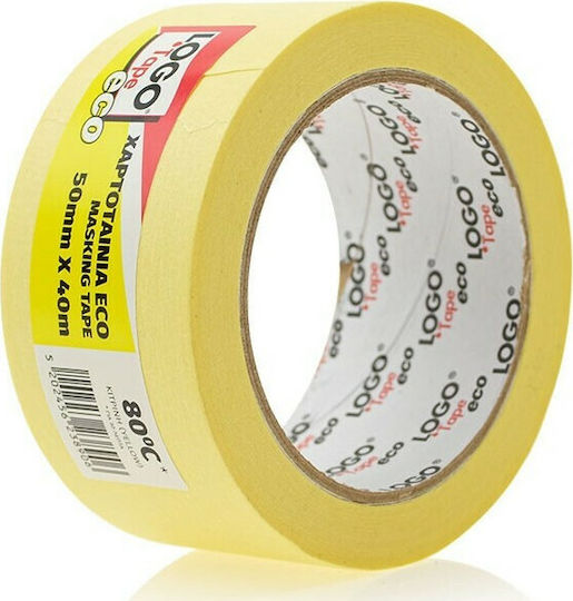 Logo Papierband Eco Kreppband Weiß 65ΔΖ894 50mm x 40m