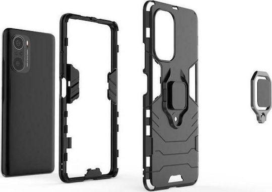 Hurtel Ring Armor Back Cover Πλαστικό / Σιλικόνης Μαύρο (Poco F3 / Mi 11i)