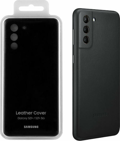 Samsung Leather Cover Back Cover Δερμάτινο Μαύρο (Galaxy S21+ 5G)