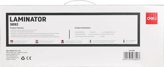 Deli Laminator E3892 Desktop for A3 200 Microns