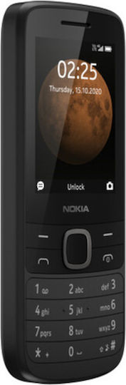 Nokia 225 4G Dual SIM Κινητό με Κουμπιά (Αγγλικό Μενού) Μαύρο