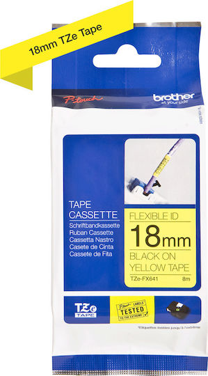 Brother Ταινία Ετικετογράφου 8m x 18mm σε Κίτρινο Χρώμα Συμβατή με Brother TZe/TZ