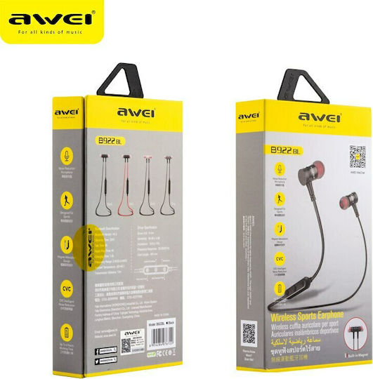 Awei B922BL In-ear Bluetooth Handsfree Căști cu Rezistență la Transpirație Roșu