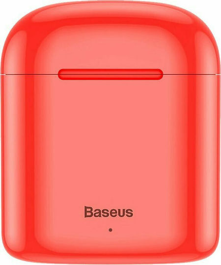 Baseus Encok W09 In-ear Bluetooth Handsfree Ακουστικά με Αντοχή στον Ιδρώτα και Θήκη Φόρτισης Κόκκινα