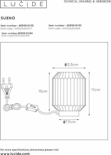Lucide Lightning Διακοσμητικό Φωτιστικό Sueno E14 13x13x17εκ.