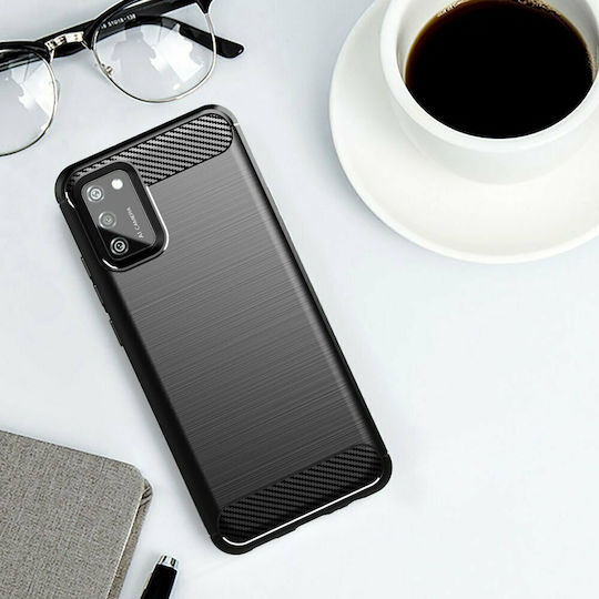 Hurtel Carbon Back Cover Σιλικόνης Μαύρο (Galaxy A02s)