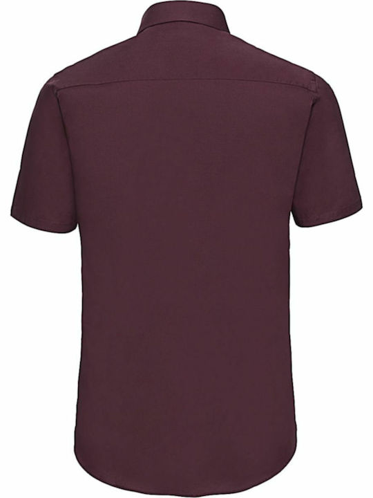 Russell Europe Ανδρικό Διαφημιστικό T-shirt Κοντομάνικο σε Μπορντό Χρώμα